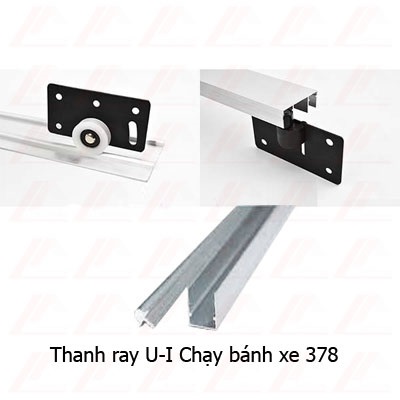 COMBO 4 cặp Ray trượt cửa tủ, lùa U & I.Đài Loan (thanh trên và dưới)