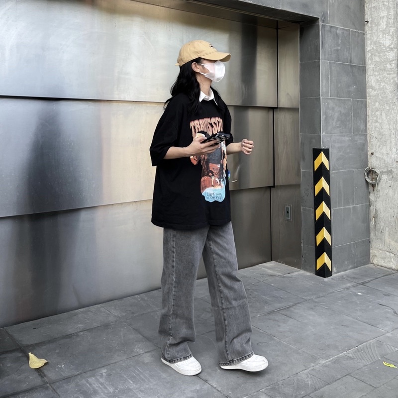 (Oldschoolcloth)QUẦN JEANS SUÔNG XÁM Q43 (ẢNH THẬT)