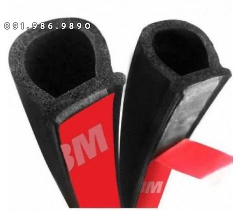 Cuộn 8 m Gioăng cao su chữ D  với keo 3M siêu dính - chống ồn chống bụi hiệu quả - Bộ Gioăng D cánh cửa xe cách âm loại tốt