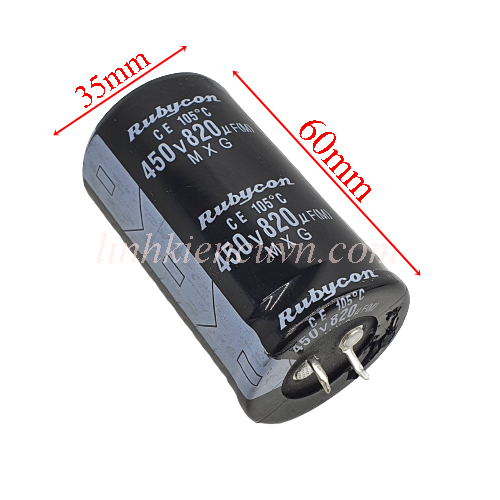 Tụ 820uf 450v tháo máy 35*60mm