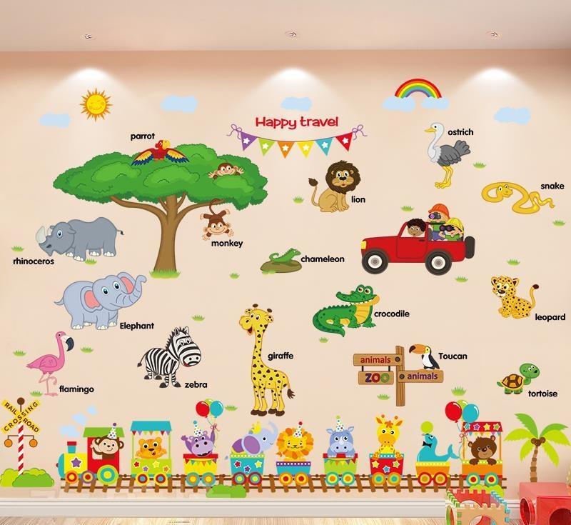 Decal dán tường Bé đi dã ngoại- T65-kiddecals