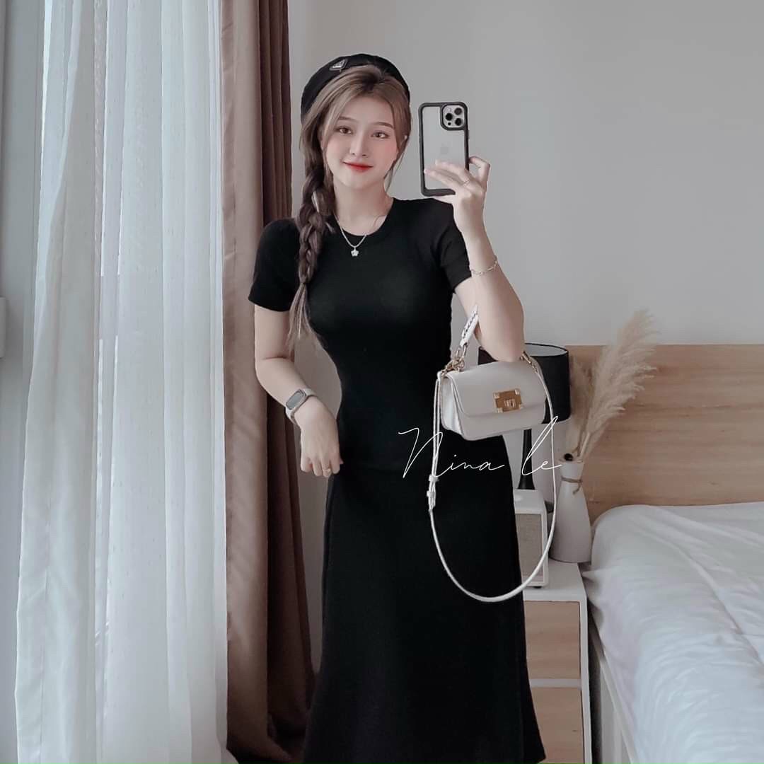 Váy đầm nữ hở lưng kiểu xòe dài ( Có mút ngực)