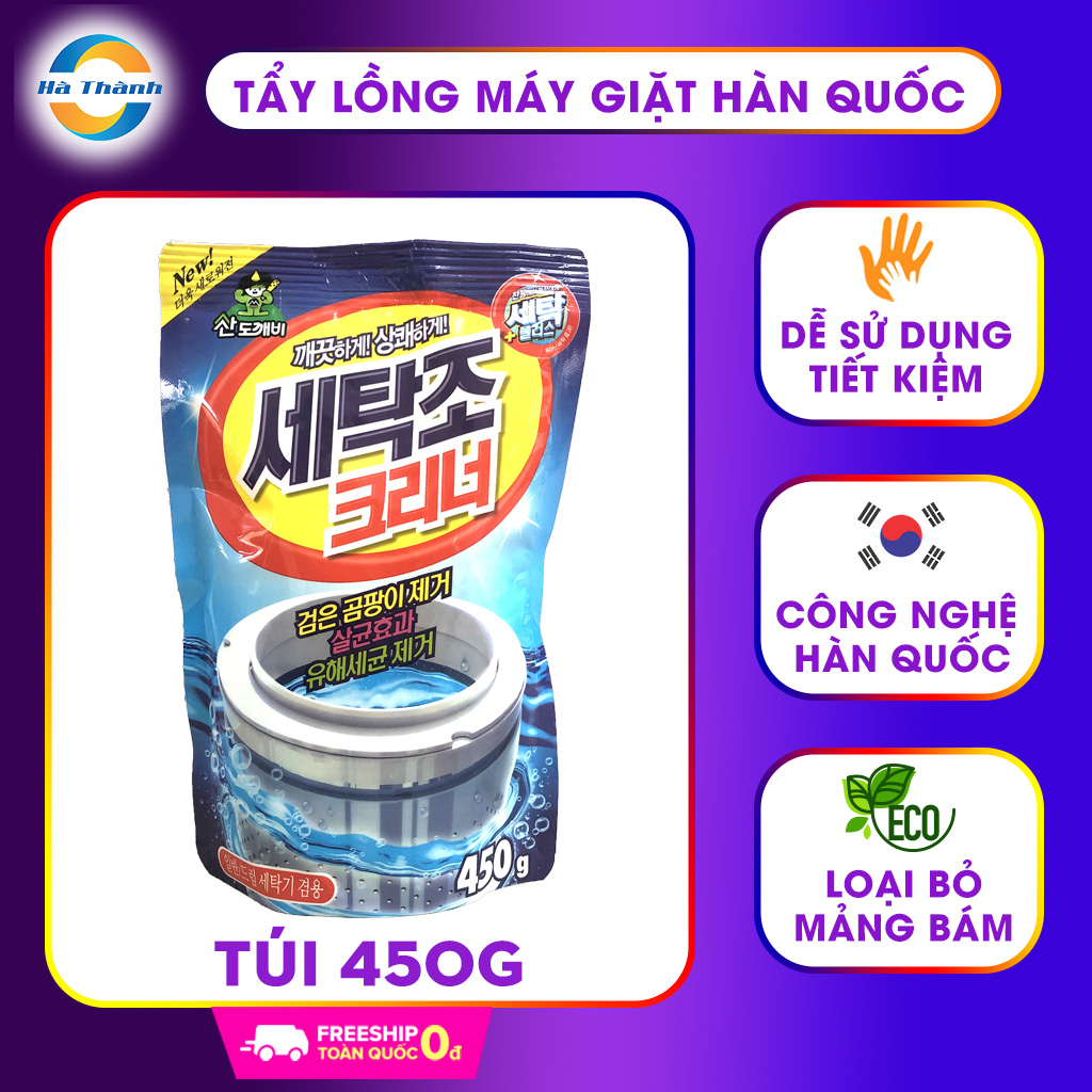 Bột vệ sinh máy giặt Hàn Quốc sát khuẩn khử mùi an toàn cho gia đình 450g