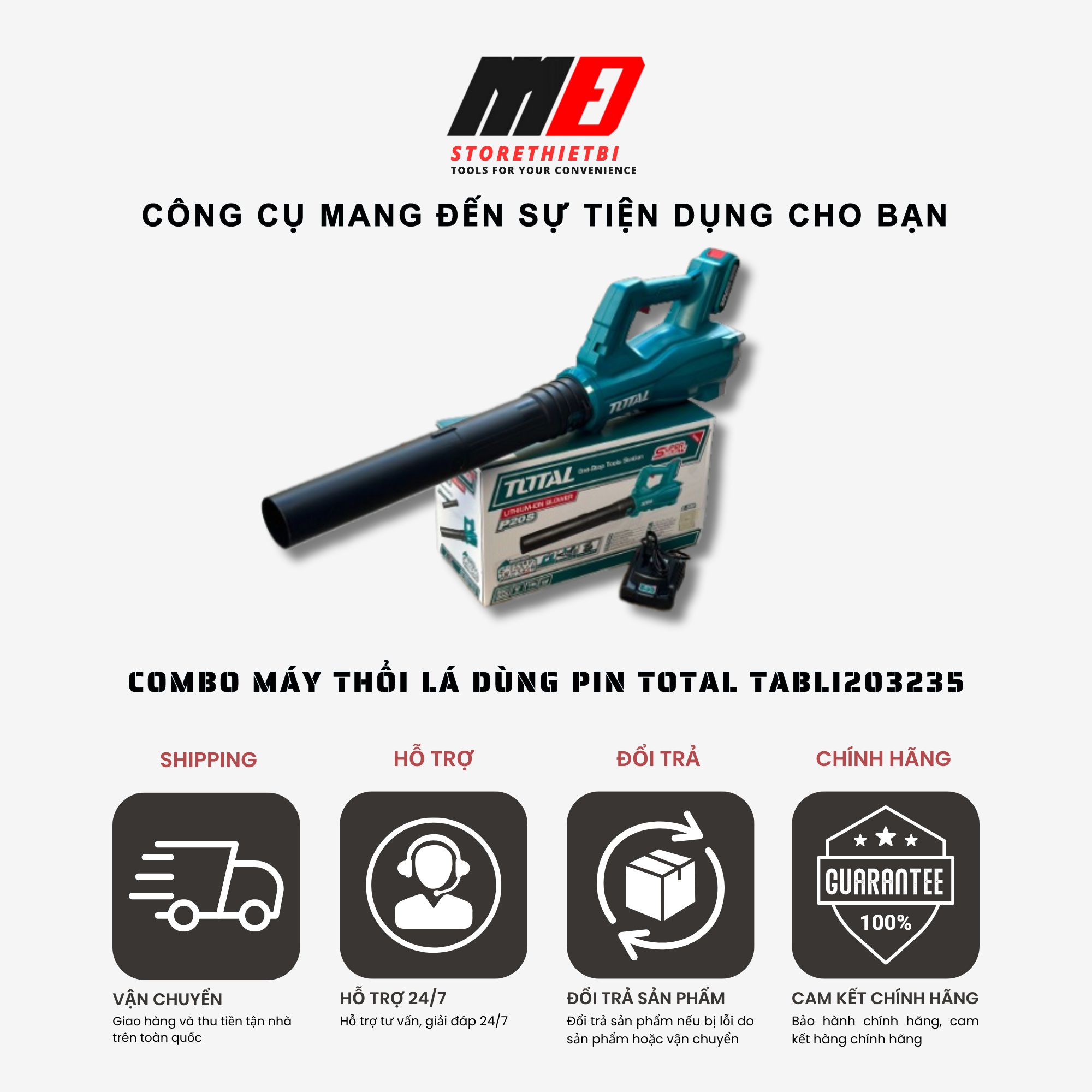 Tabli203235 máy thổi bụi dùng pin 20v total