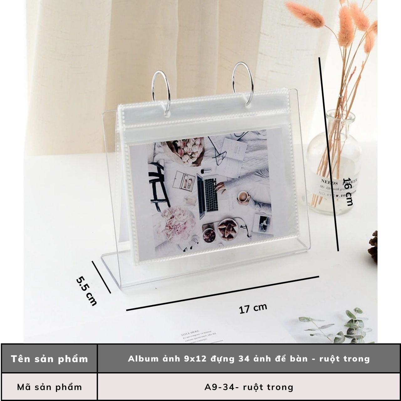 Album Ảnh Để Bàn Bằng Nhựa Acrylic Trong Suốt Mẫu Mới Sang Trọng Đựng Ảnh  6X9, 8X10, 9X12, 10X15 Để Bàn Làm Việc, Bàn Học Trang Trí Nhà Cực Đẹp, Quà  Tặng