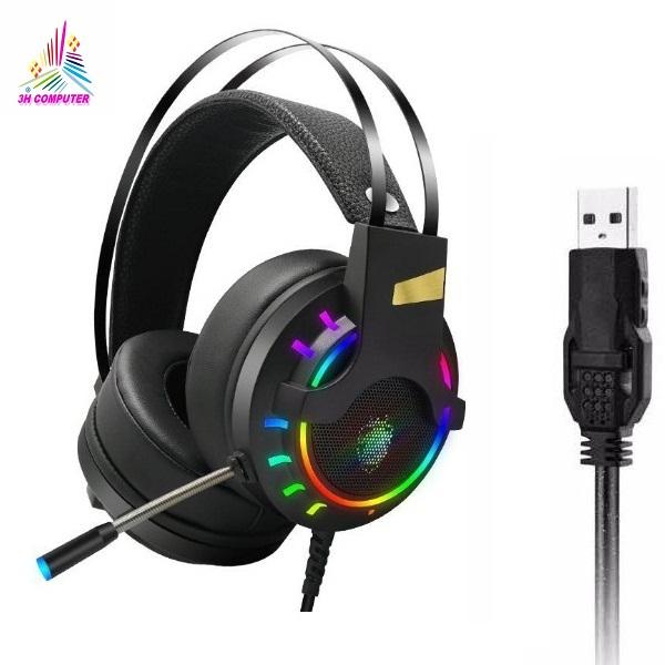 (HCM) RẺ VÔ ĐỊCH Tai Nghe Chuyên Game K3 7.1 USB LED RGB Siêu Đẹp Âm (7.1 Virtual Surround Sound) Chơi PUBG LOL