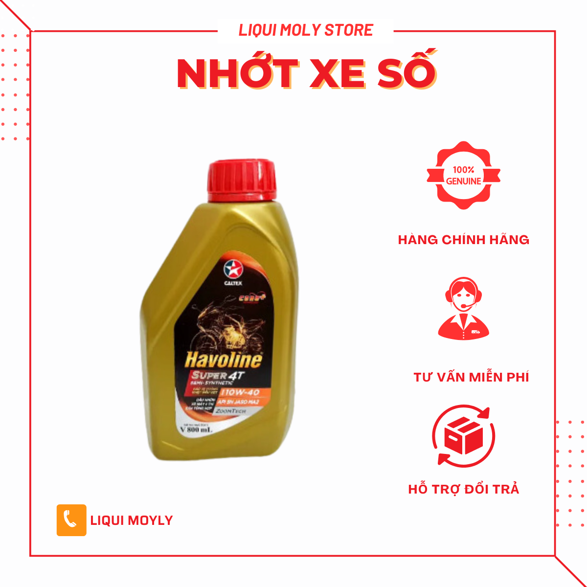 Nhớt xe số cao cấp Caltex havoline 10W40