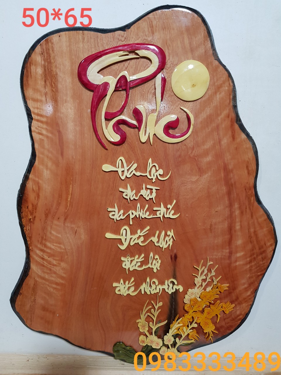 Tranh gỗ thư pháp nghệ thuật chữ phúc