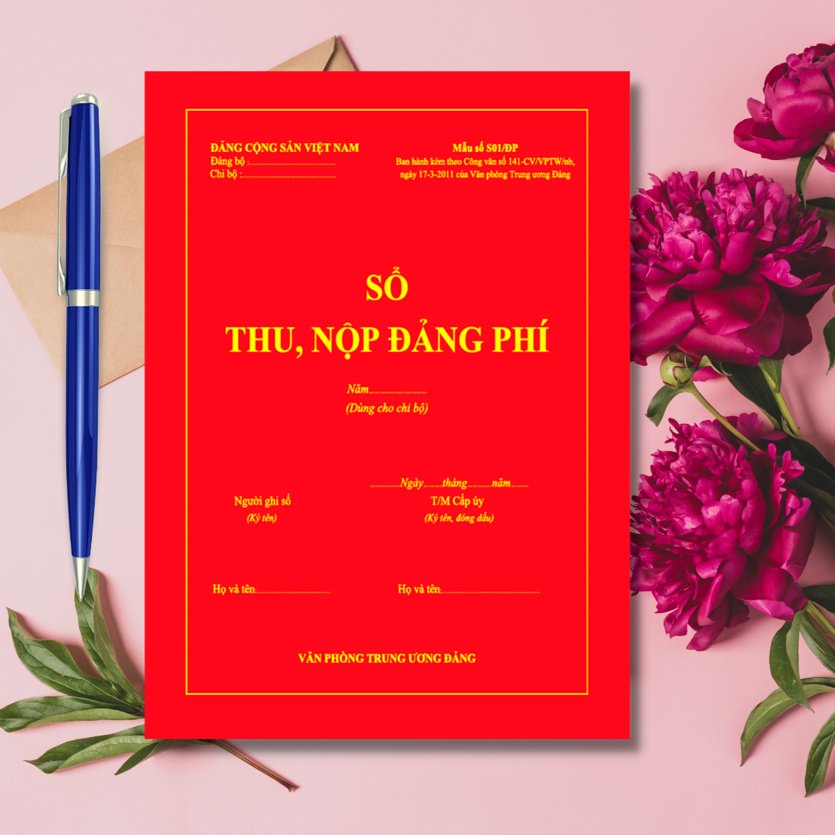 Sổ thu, nộp đảng phí mẫu số S01/ĐP