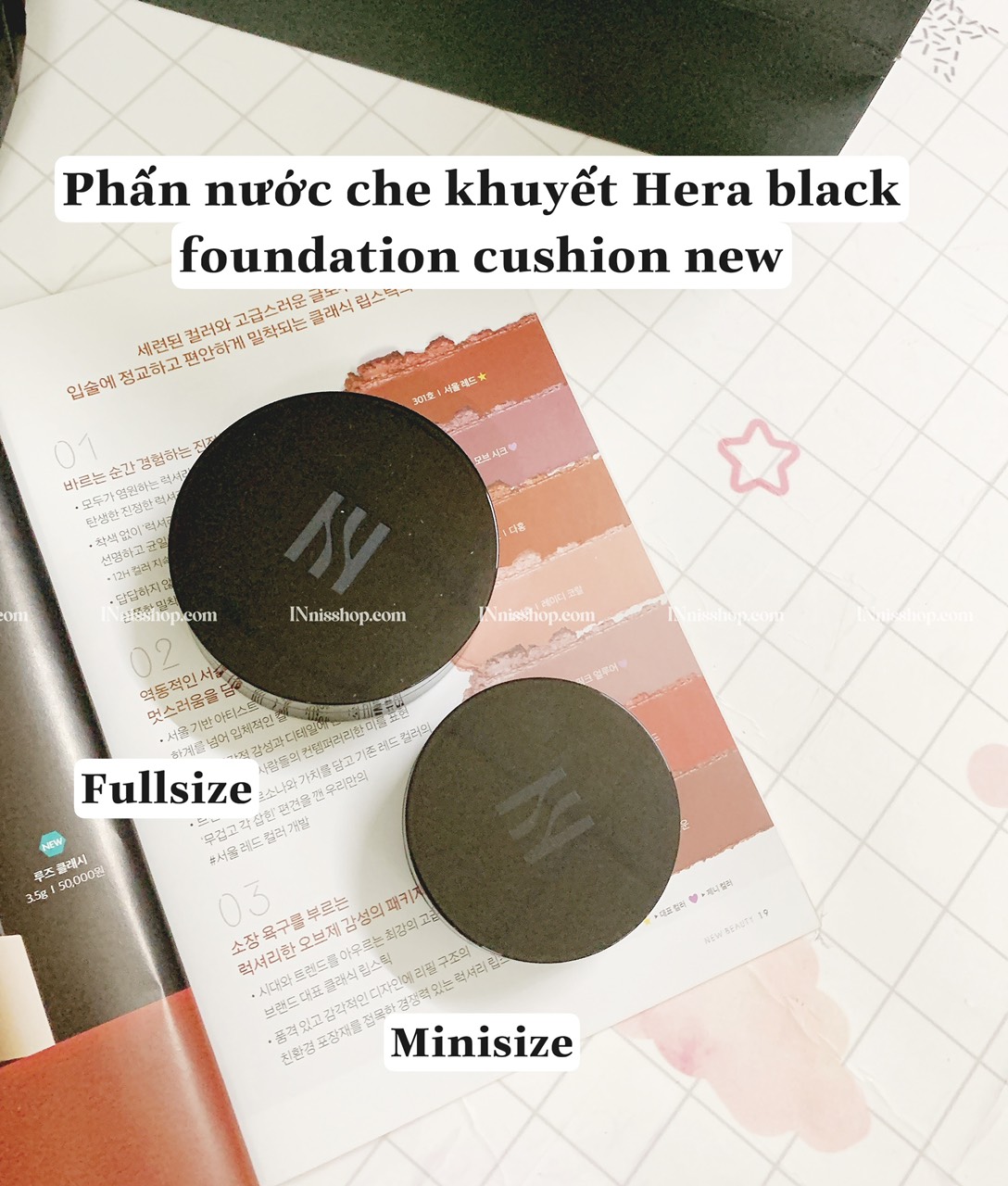 [ MINISIZE MẪU MỚI HERA ] Phấn Nước Che khuyết HERA BLACK CUSHION FOUNDATION 5G