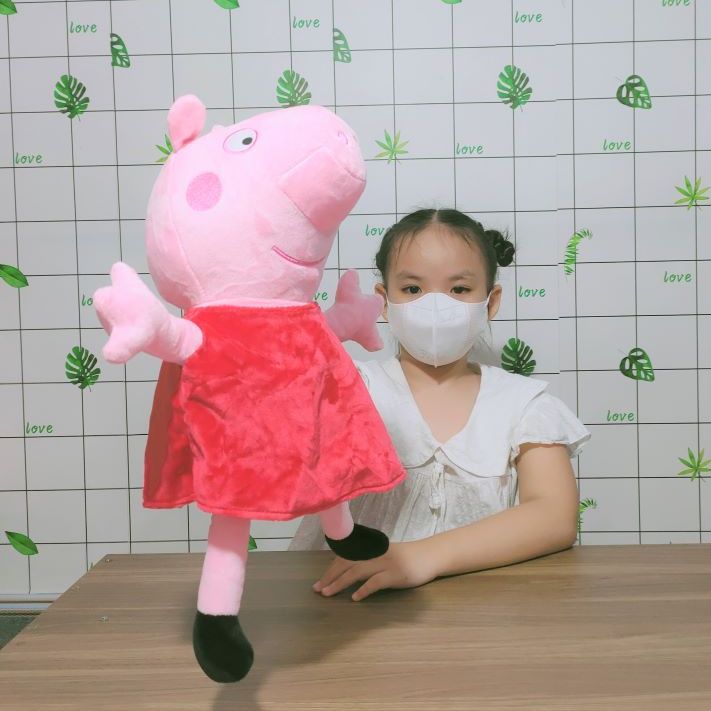 Gấu bông heo Peppa thú bông hoạt hình gia đình heo hồng đủ 4 thành viên lông mịn dễ thương cho bé