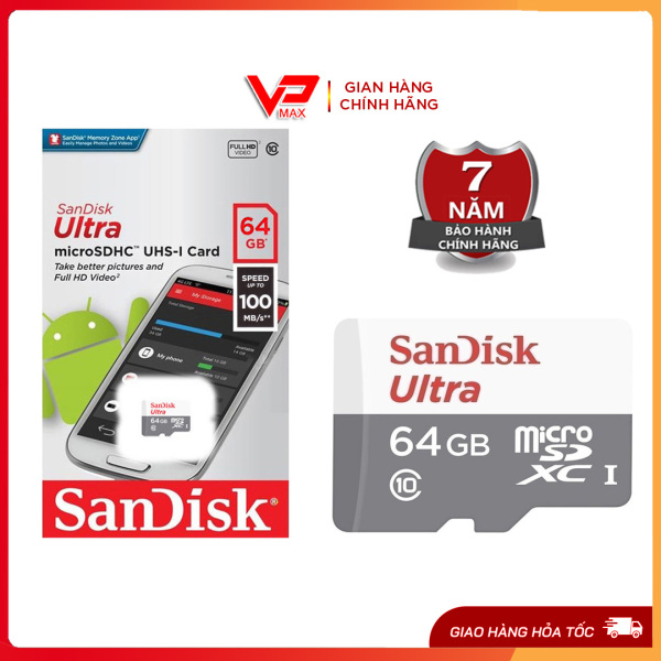 Thẻ nhớ 32GB 64GB Sandisk Kingston tốc độ cao 100MB siêu bền dùng cho điện thoại camera, thẻ nhớ micro, thẻ nhớ 16gb, thẻ nhớ 32gb, thẻ nhớ 64gb, thẻ nhớ camera