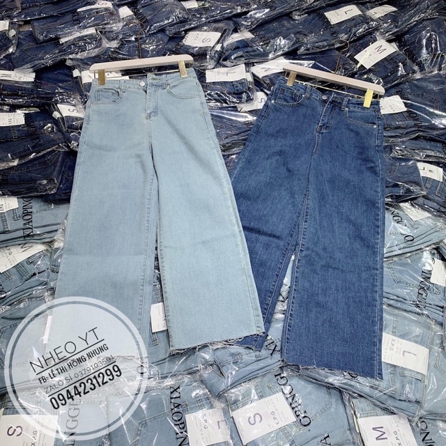 Quần jean ống sớ cạp cao cho nữ Q078