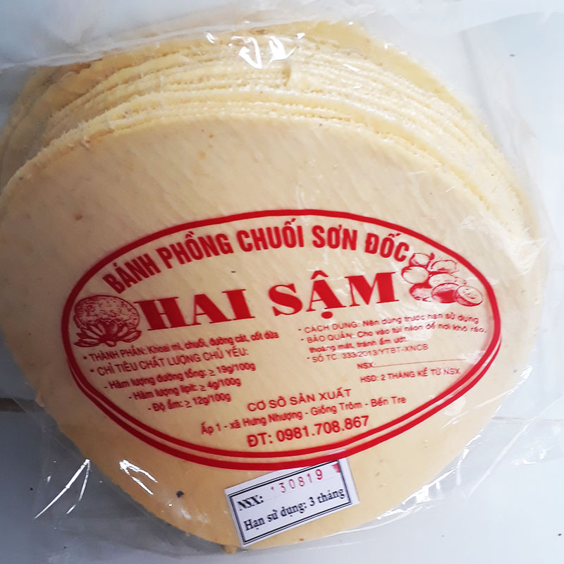 Bánh phồng mì vàng  SƠN ĐỐC  BẾN TRE 30 bánh