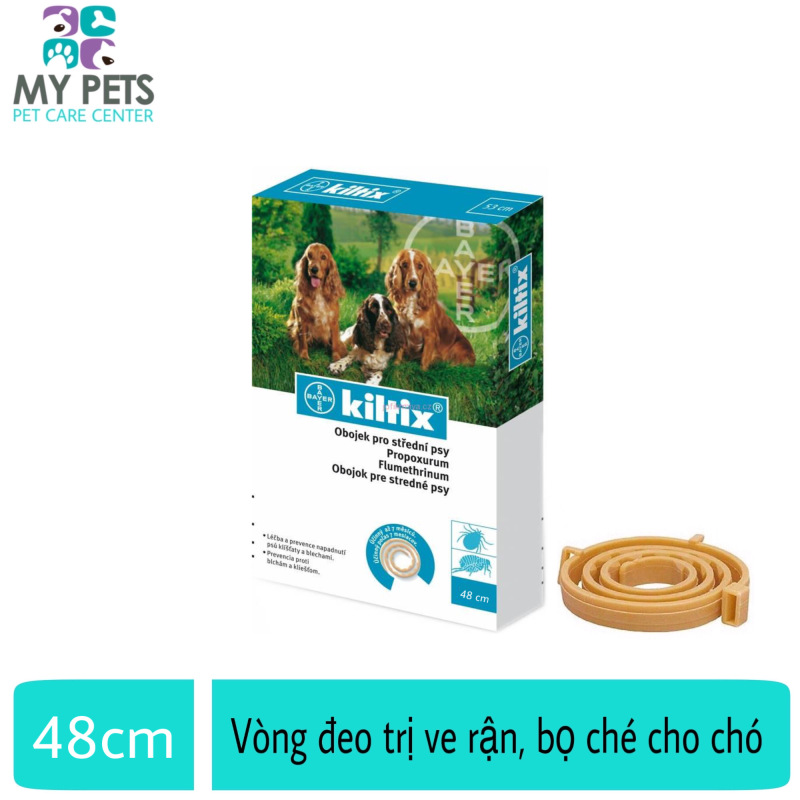 Vòng đeo trị ve ghẻ, bọ chét cho chó - Vòng đeo Bayer Kiltix cho chó dưới 20kg