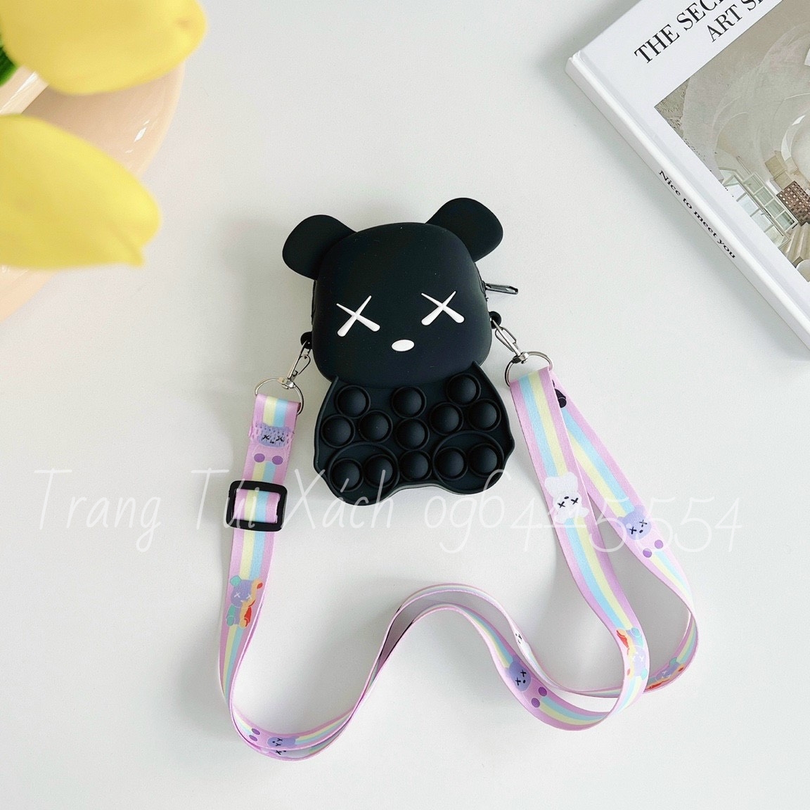 Túi đeo chéo nhiều màu cho bé,túi pop it gấu đáng yêu ttx134