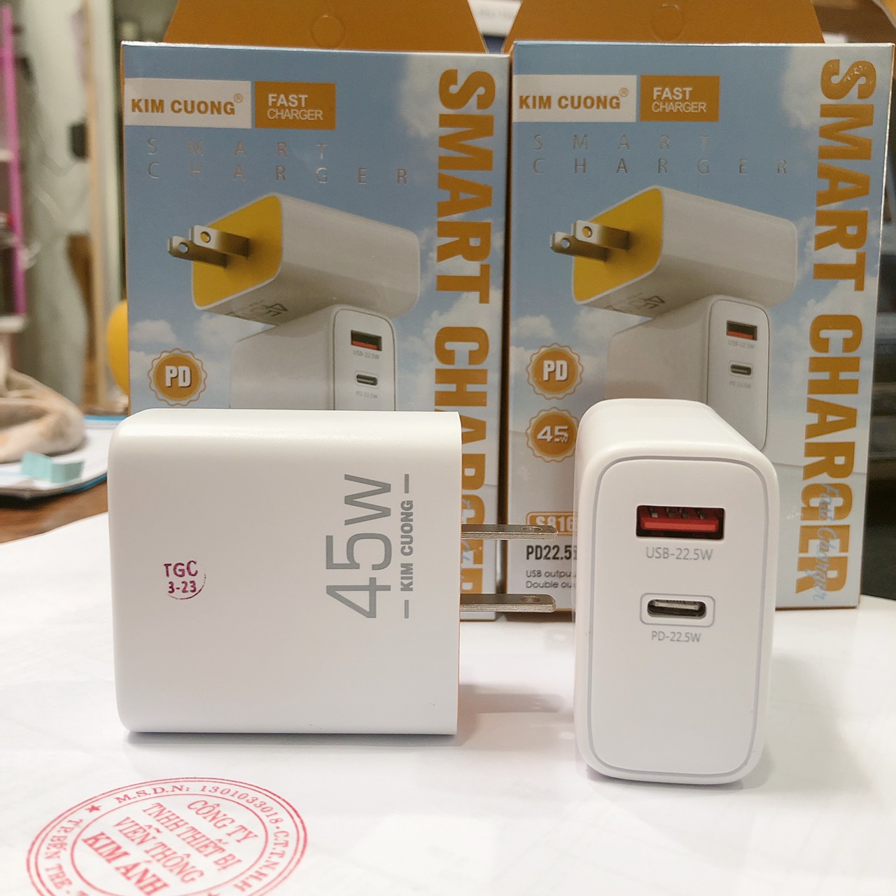 Cóc sạc nhanh Kim Cương S816 45W, hỗ trợ 2 cổng sạc , củ sạc nhanh chính hãng
