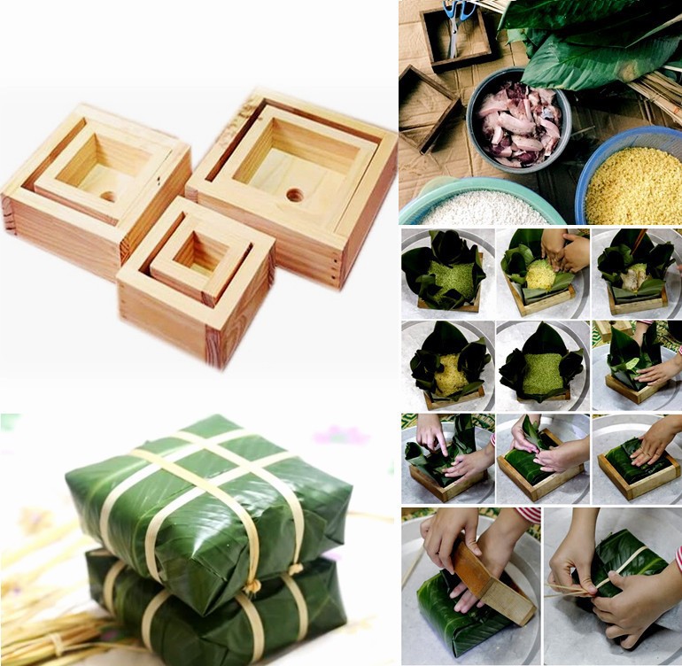Khuôn gói bánh chưng tiện dụng