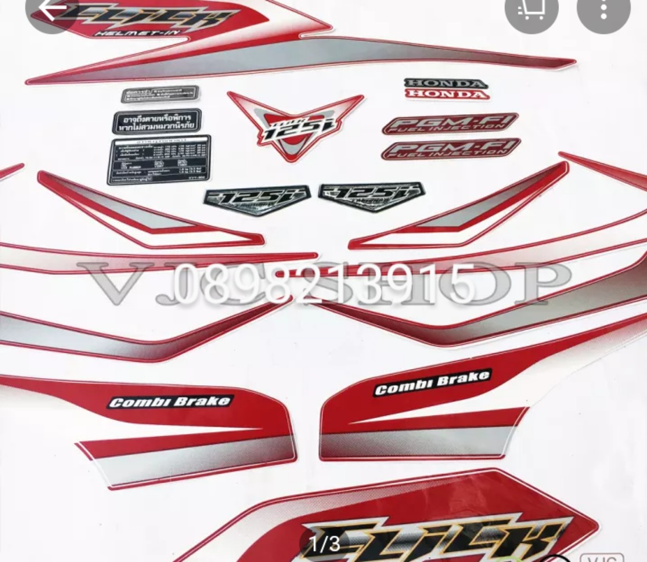 Bộ tem xe Click 2012, các màu lựa chọn cho decal xe Click