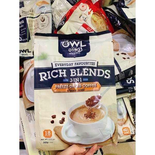 CÀ PHÊ SỮA OWL RICH BLENDS 3IN1 THÁI LAN - THƠM NGON