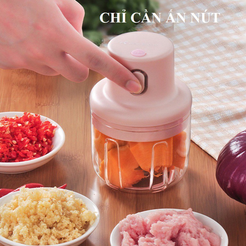 Máy xay tỏi ớt,máy xay thực phẩm mini bằng tay,máy xay đa năng.máy xay sinh tố cầm tay,máy xay thịt, máy chuẩn bị thực phẩm kéo bằng tay, xay tỏi , ớt, gừng, thịt băm