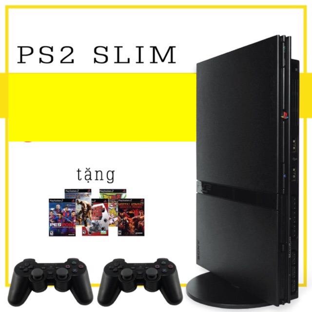 [HCM] Máy game Ps2 slim, tay cầm có dây, tặng 5 đĩa game và 1 save 16mb, bảo hành 1 tháng - hàng chính hãng Sony