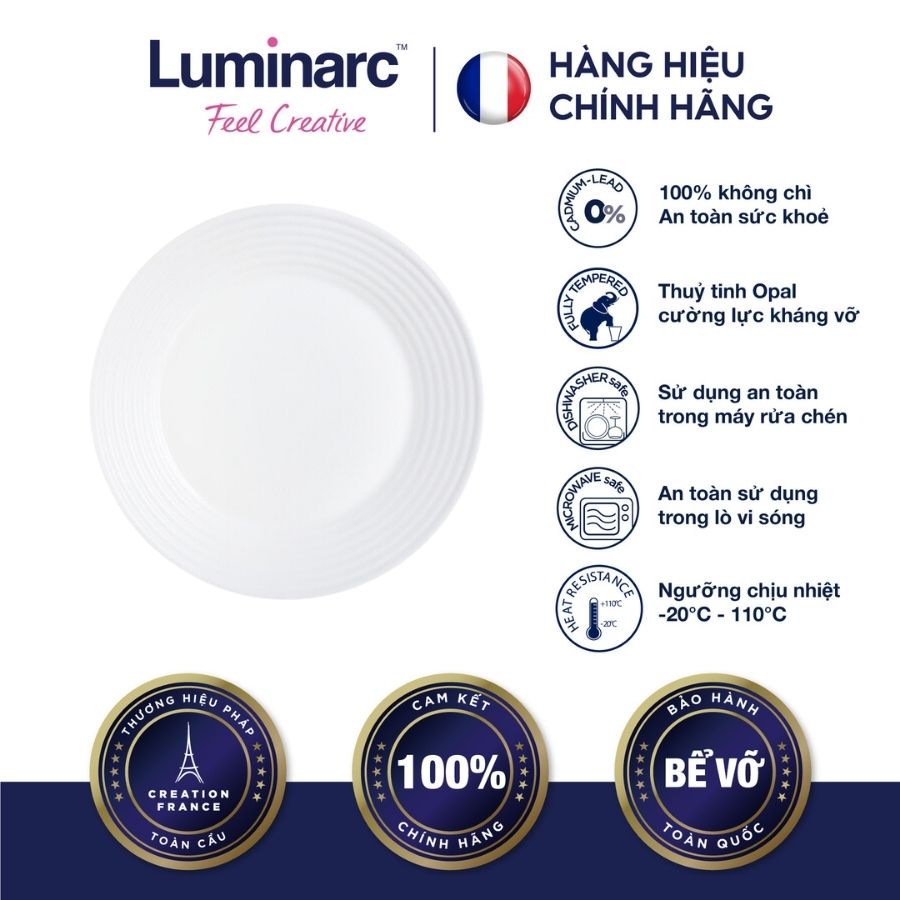 Bộ 6 Đĩa Thuỷ Tinh Luminarc Harena 27cm- LUHAN5804