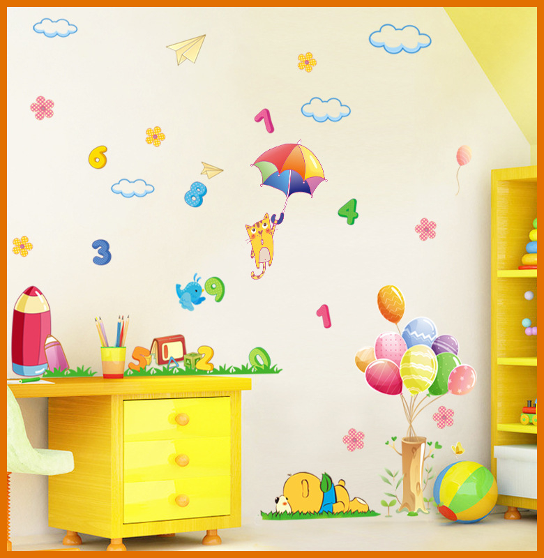 Decal dán tường số từ 0-9 cho bé AY9248