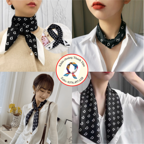Khăn Lụa Vuông 70x70 Quàng Cổ Quấn Tóc Làm Áo Yếm Lụa- Chữ cái