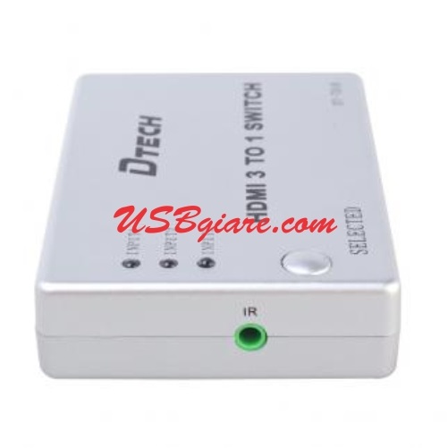 BỘ GỘP HDMI 3 IN 1 (HD 1.4) CÓ REMOTE DTECH DT-7018