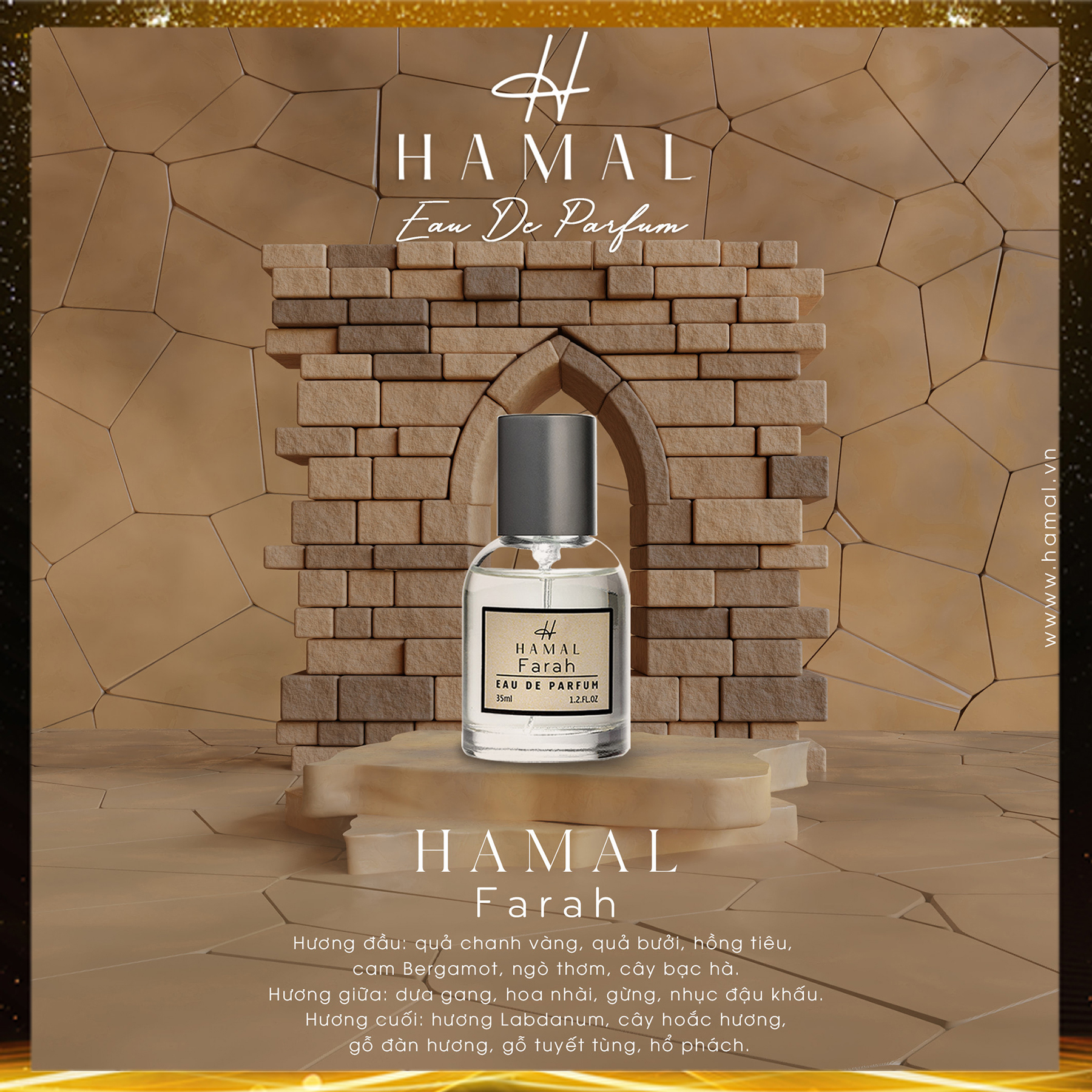 Nước hoa nam chính hãng Hamal Farah 35ml (Hàng bán chạy GIÁ SỈ)