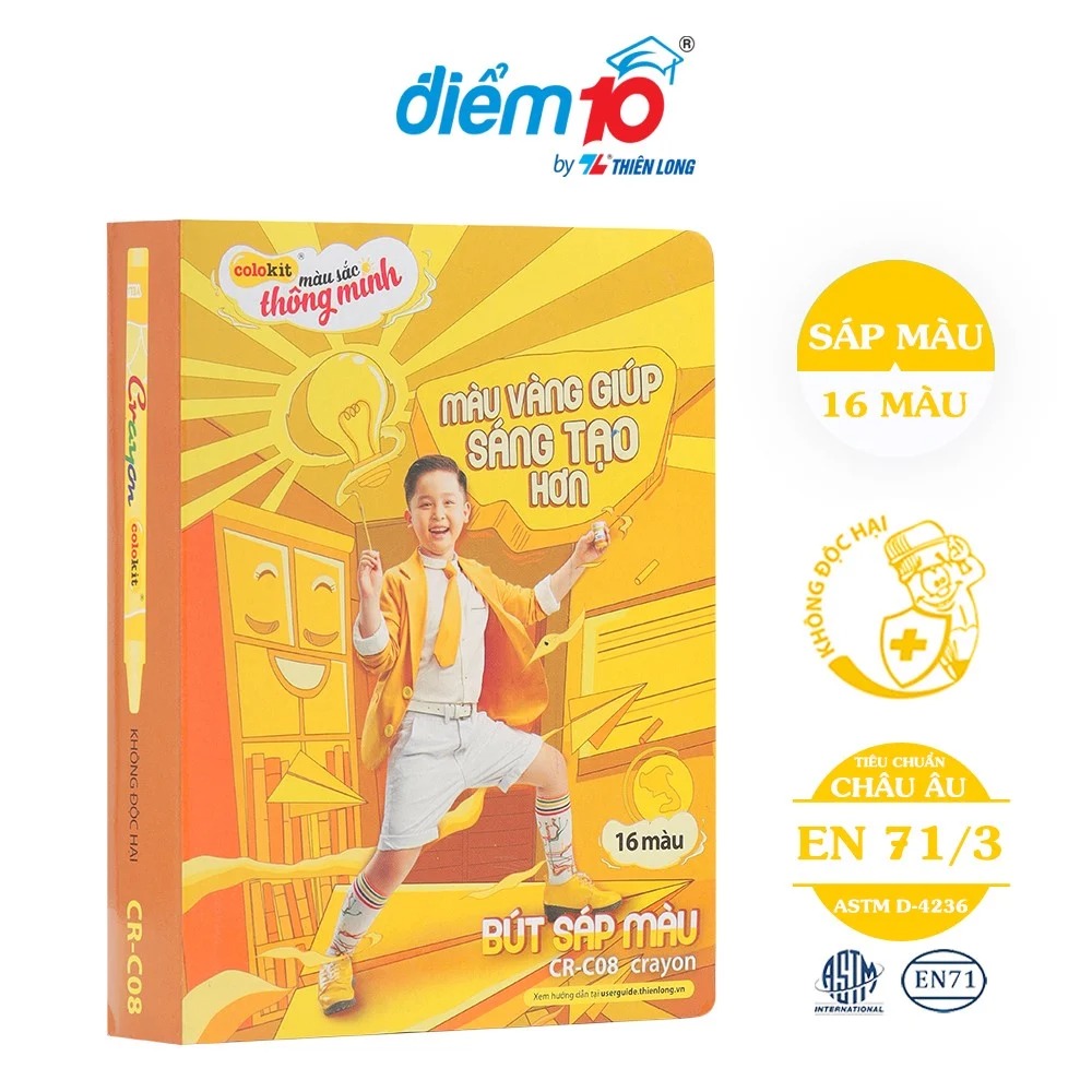 Bút sáp 16 màu thiên long cr-c08