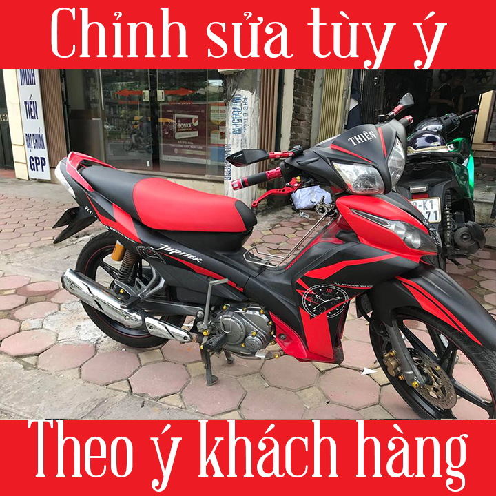 Tem Trùm Xe Jupiter Đỏ Đen Đồng Hồ