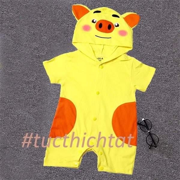 Body hình thú - Heo vàng máy mắn (100% cotton)