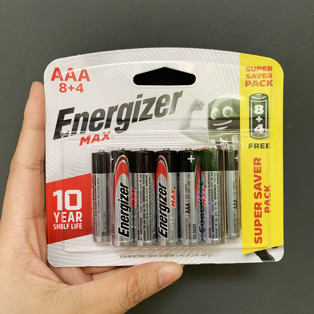 Pin AAA Energizer E92 Max Alkaline (1 Vỉ 12 Viên) - Made in Singapore