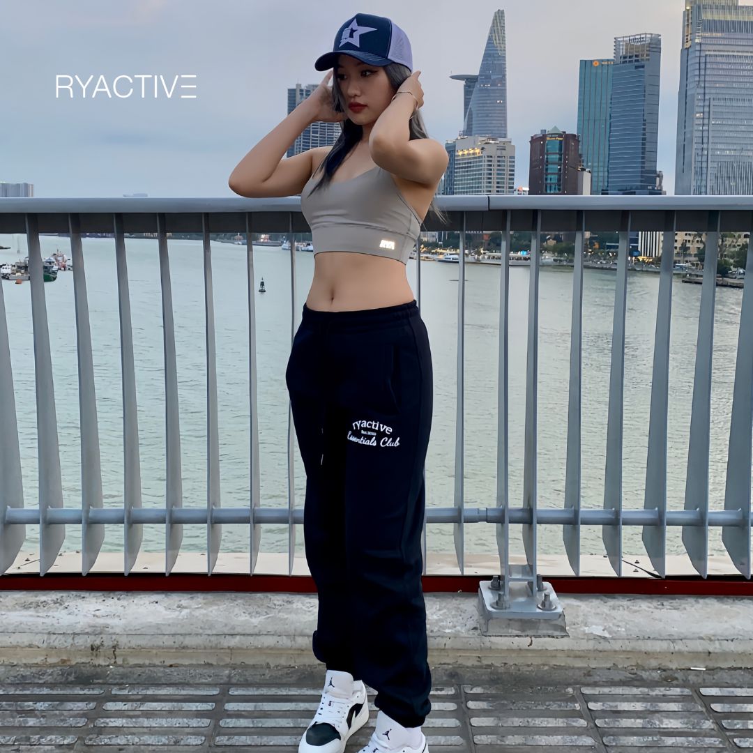 Quần jogger nữ thể thao RYACTIVE - OVERSIZE JOGGER Black