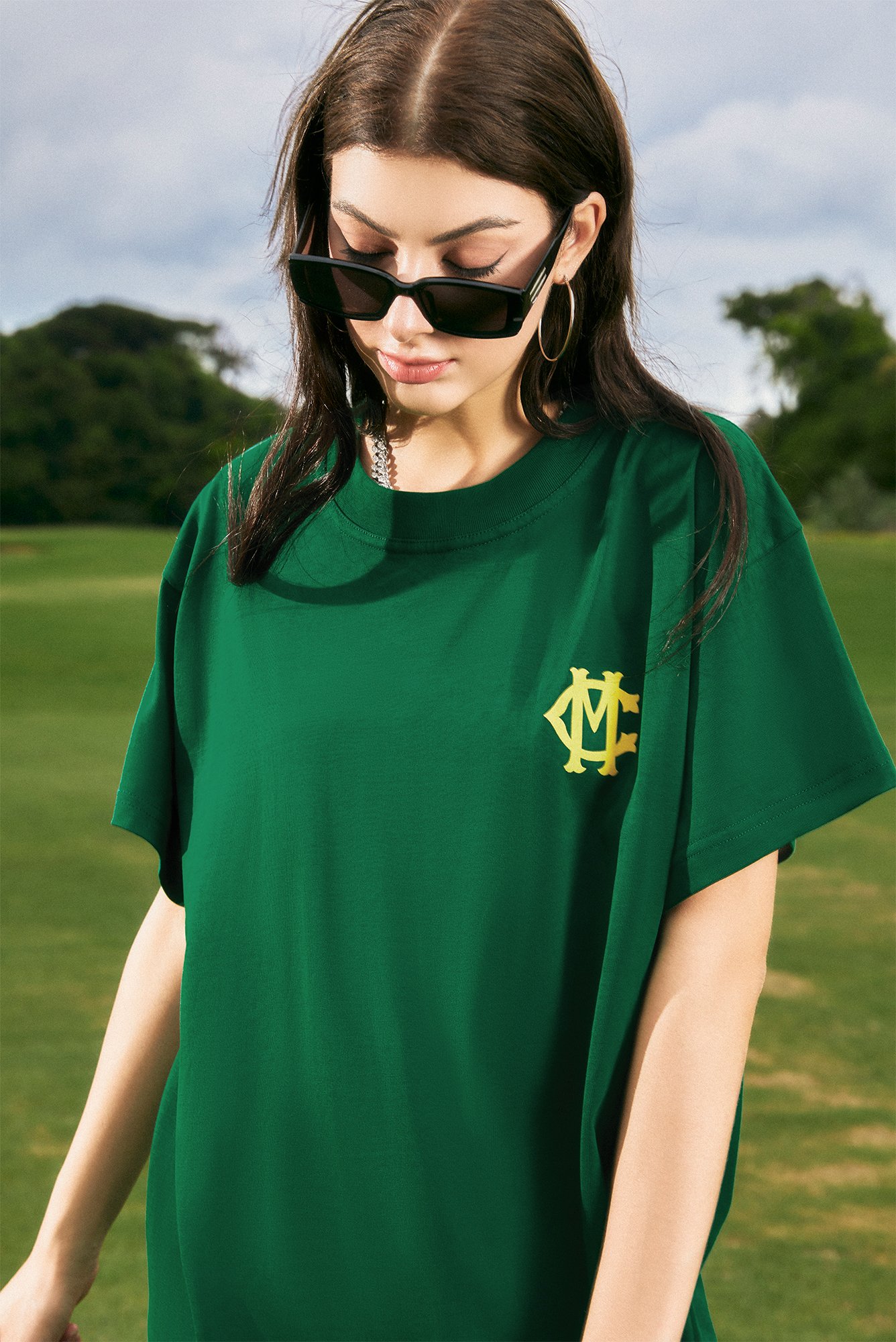 Áo phông nam MIKENCO Interlocking tshirt green
