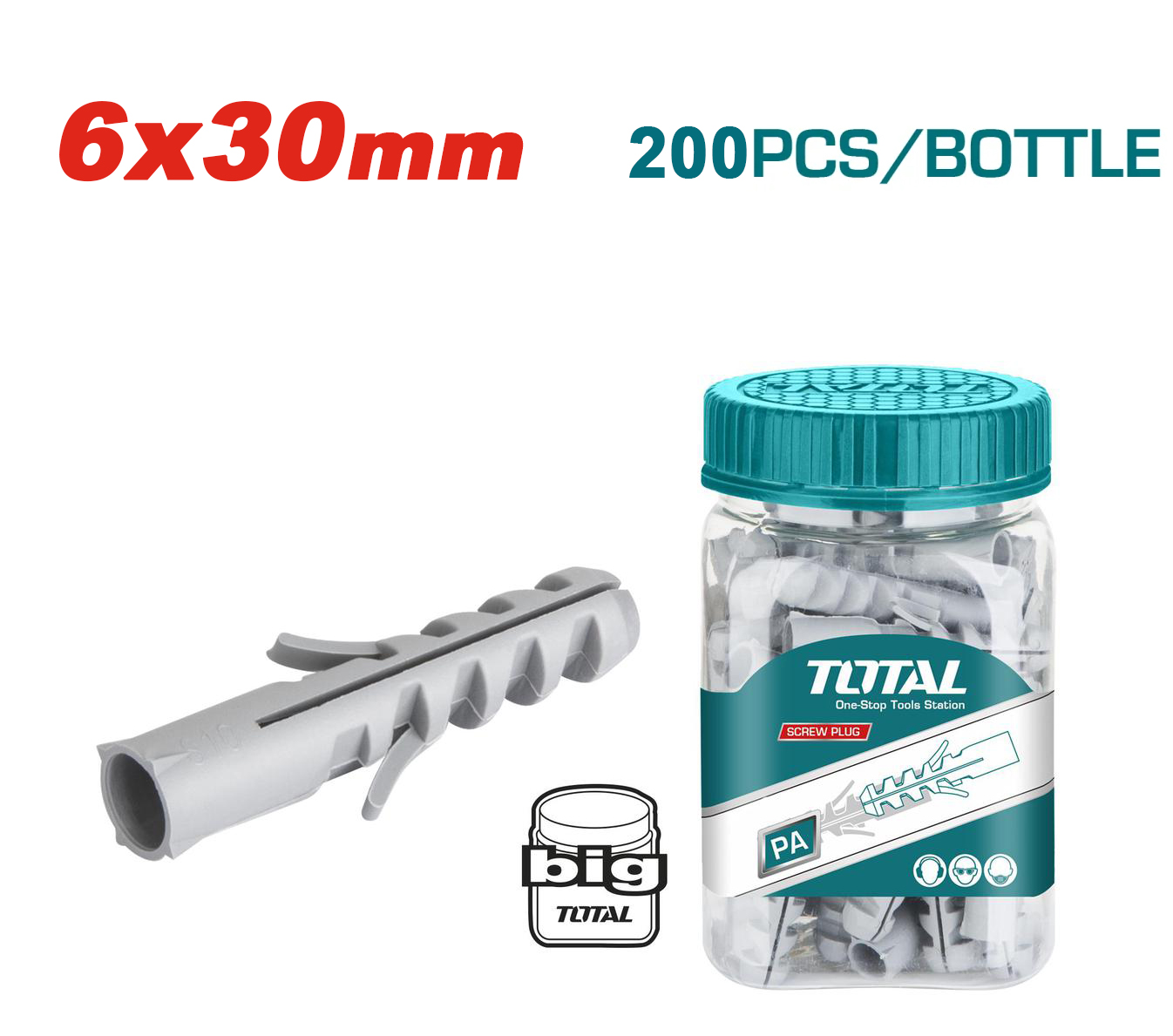 Bộ tắc kê nhựa total wjsp0603011 wjsp0804011 wjsp1005011 kích thước 30mm 40mm 50mm dụng cụ total chính hãng - thinksafe
