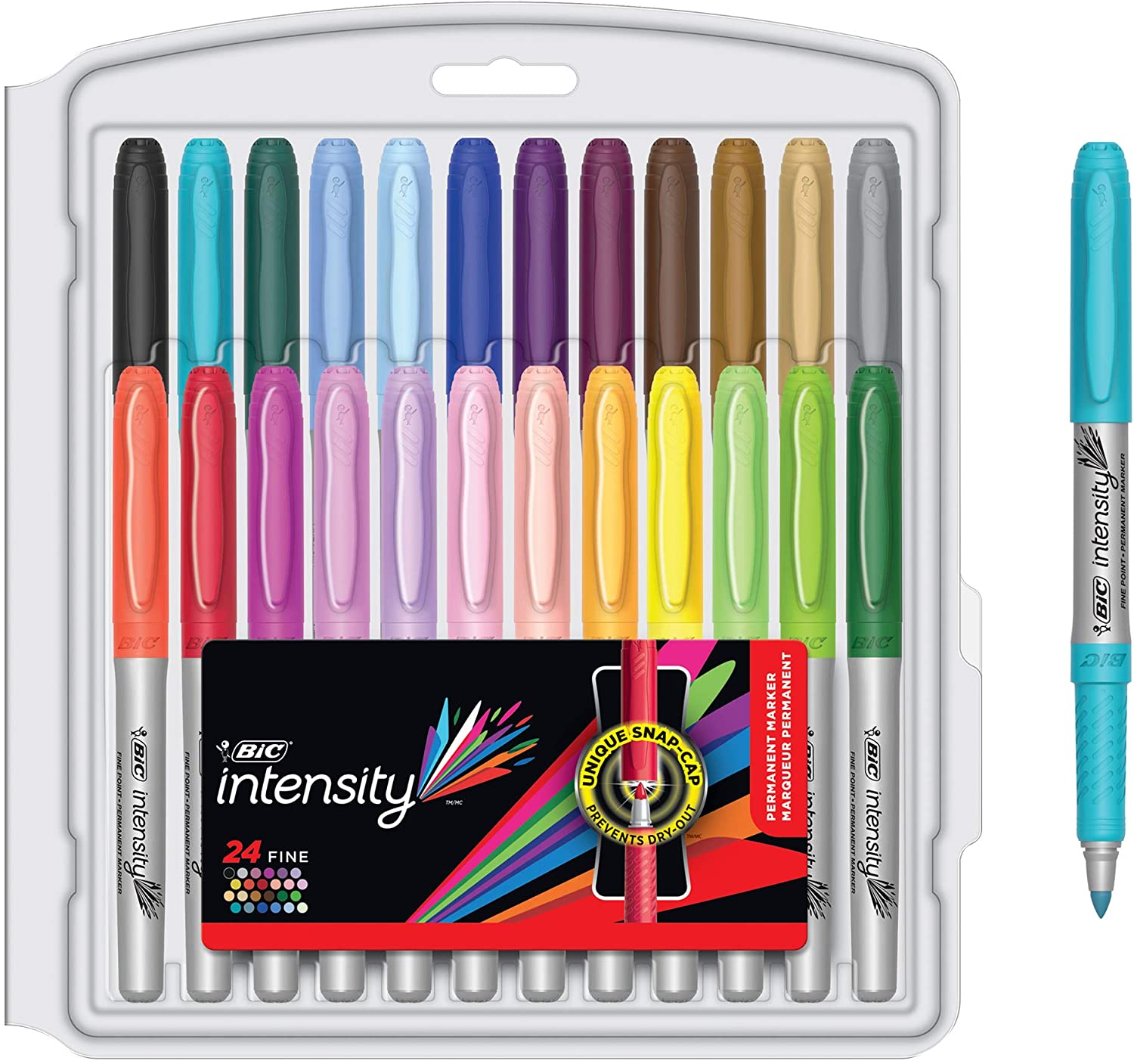 BỘ 24 BÚT LÔNG DẦU BIC INTENSITY PERMANENT MARKER FINE POINT