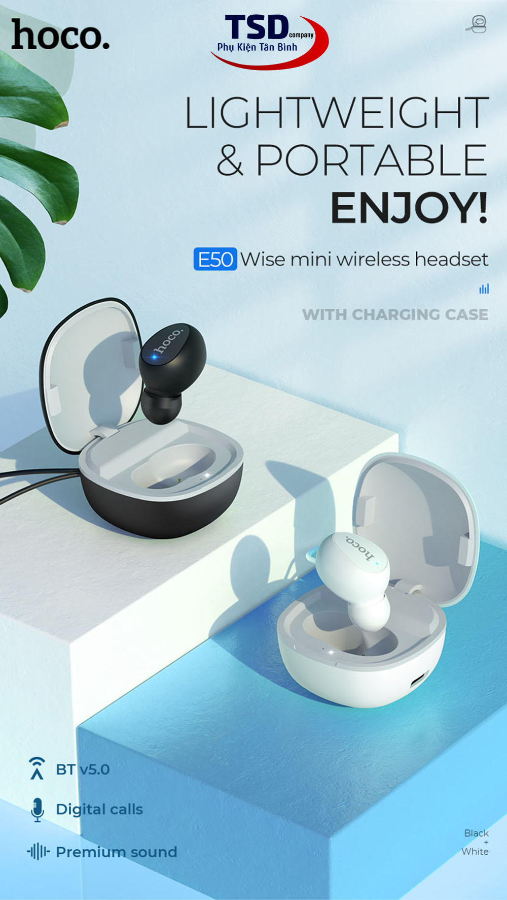 Tai Nghe Bluetooth Mini Hoco E50 Chính Hãng Cảm Ứng Chạm