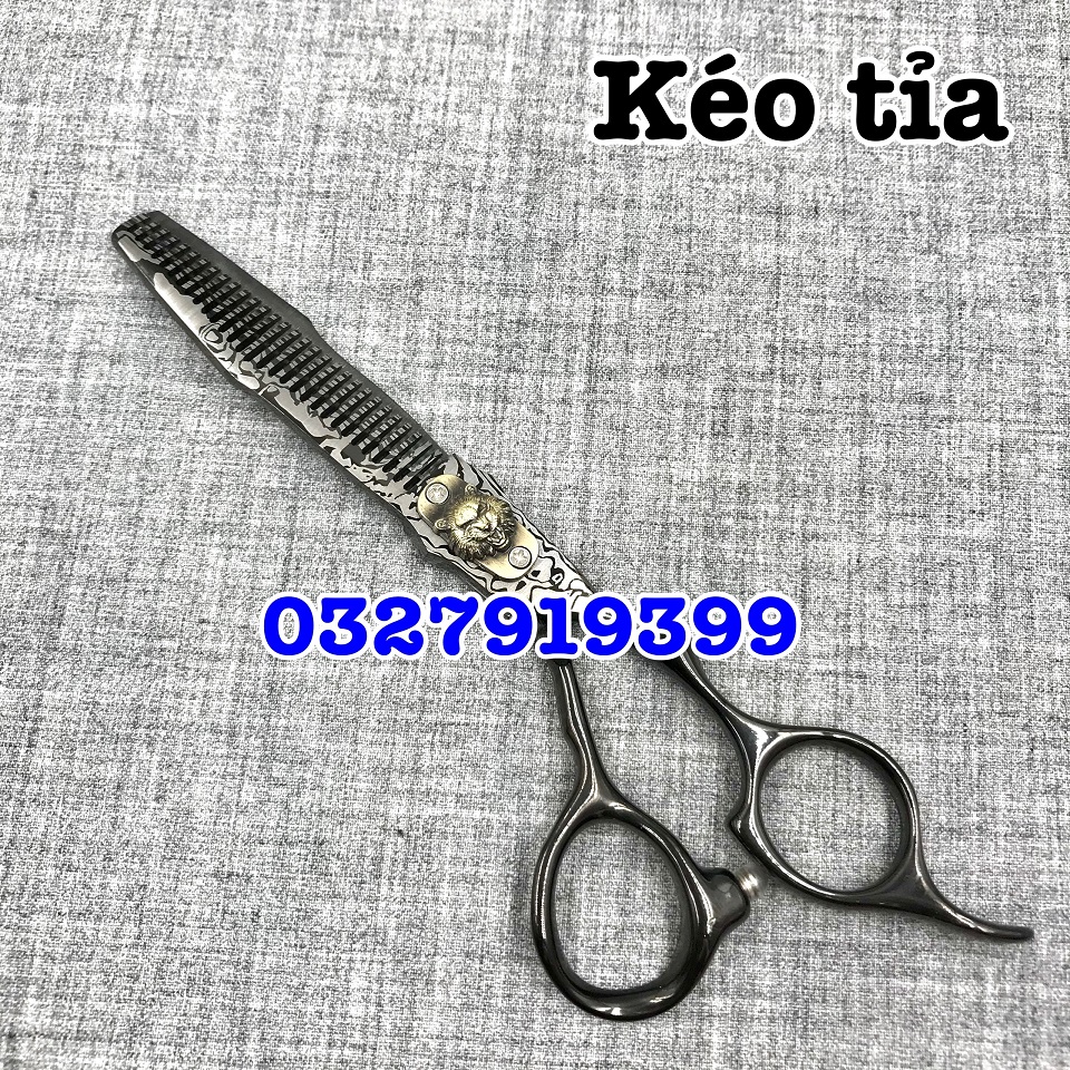 JG Kéo Cắt Tỉa Tóc Cao Cấp Siêu Bén Nhật 6.0in Thép S440C Độ Cứng Trên 62HRC Kèm Bao Da Chất Lượng Cao ( loang đen )