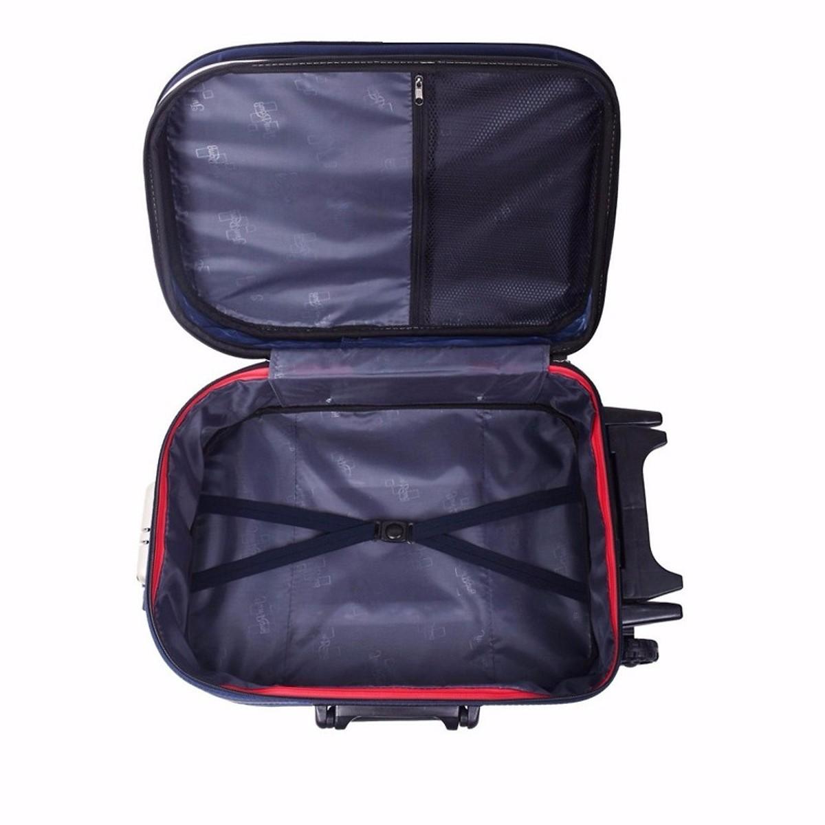[HCM]Vali Du Lịch Kéo Tay LAKA 20 Inch (Nâu sọc đen)