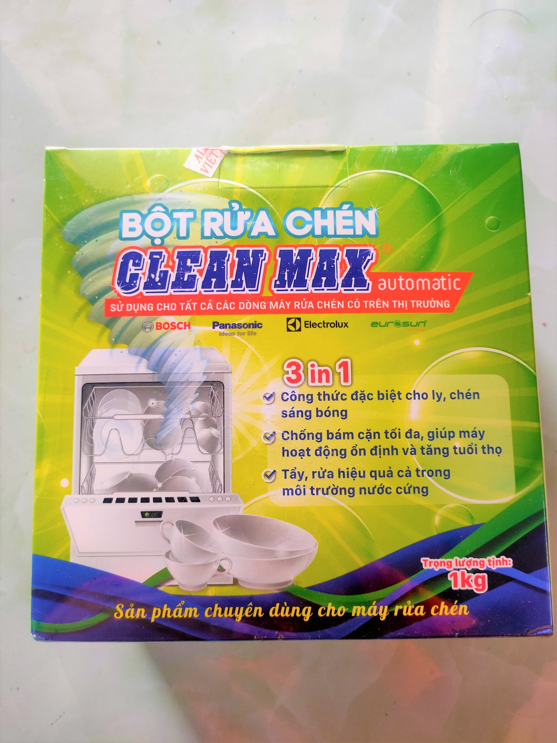 Bột rửa chén bát dùng cho máy  CLEAN MAX 1KG