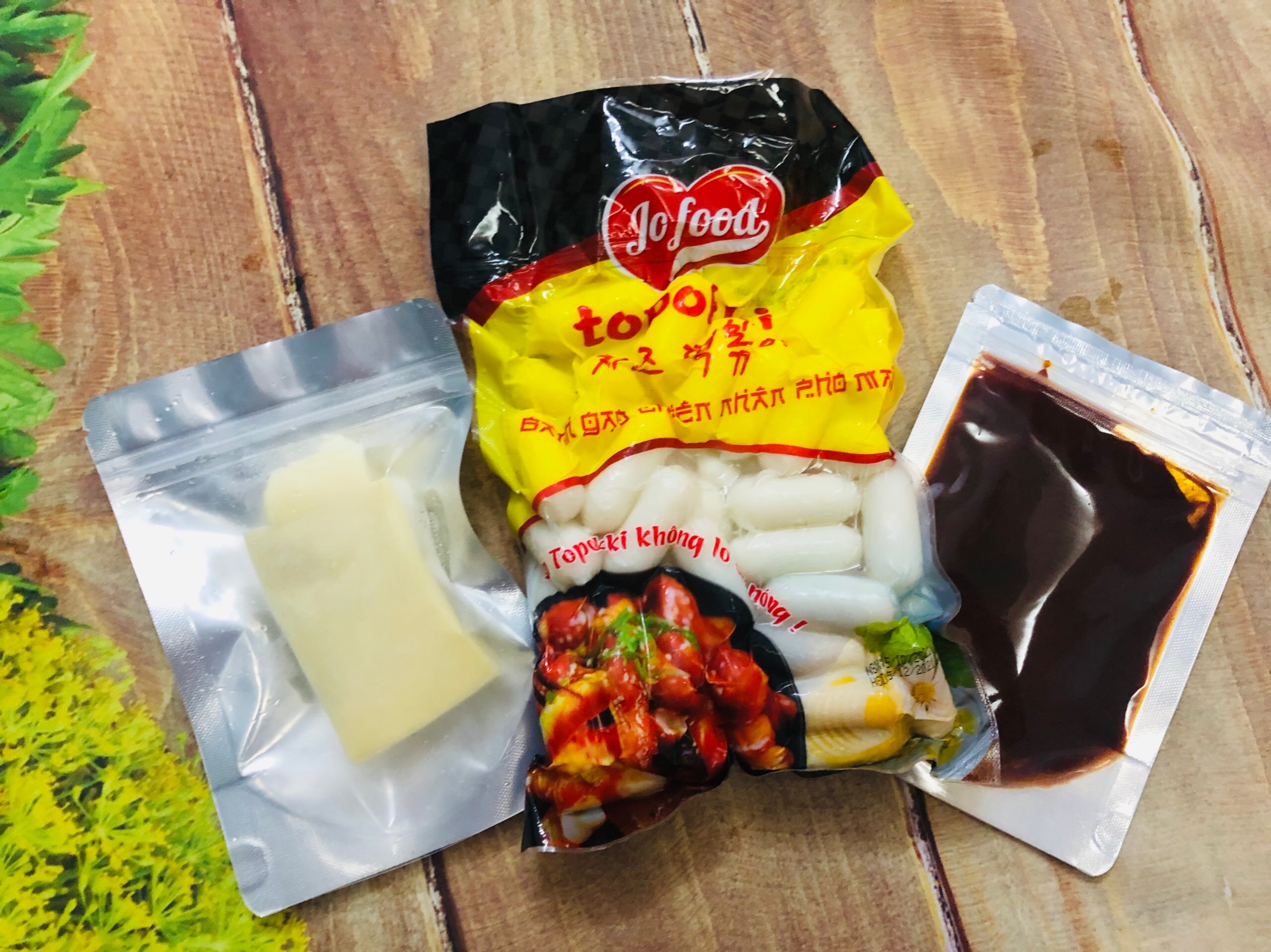 500g bánh gạo phô mai Jofood+100g sốt+100g phô mai mozzarella