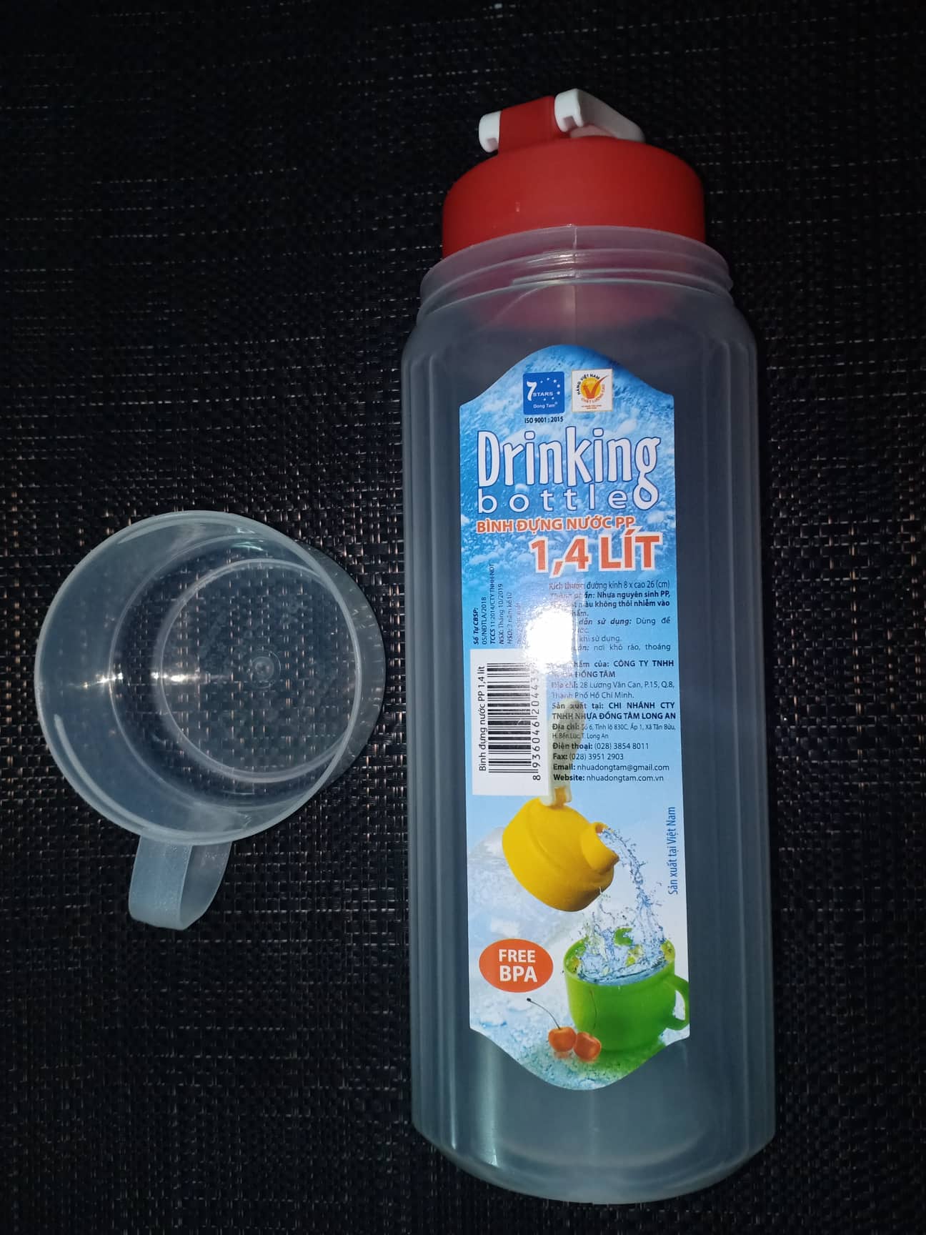 [HCM]Bình nước 1.4L có ca uống nước - Nhựa PP cao cấp
