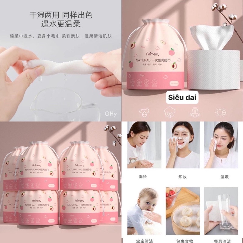 Túi Khăn Giấy Lau Mặt Khô Animerry Đa Năng