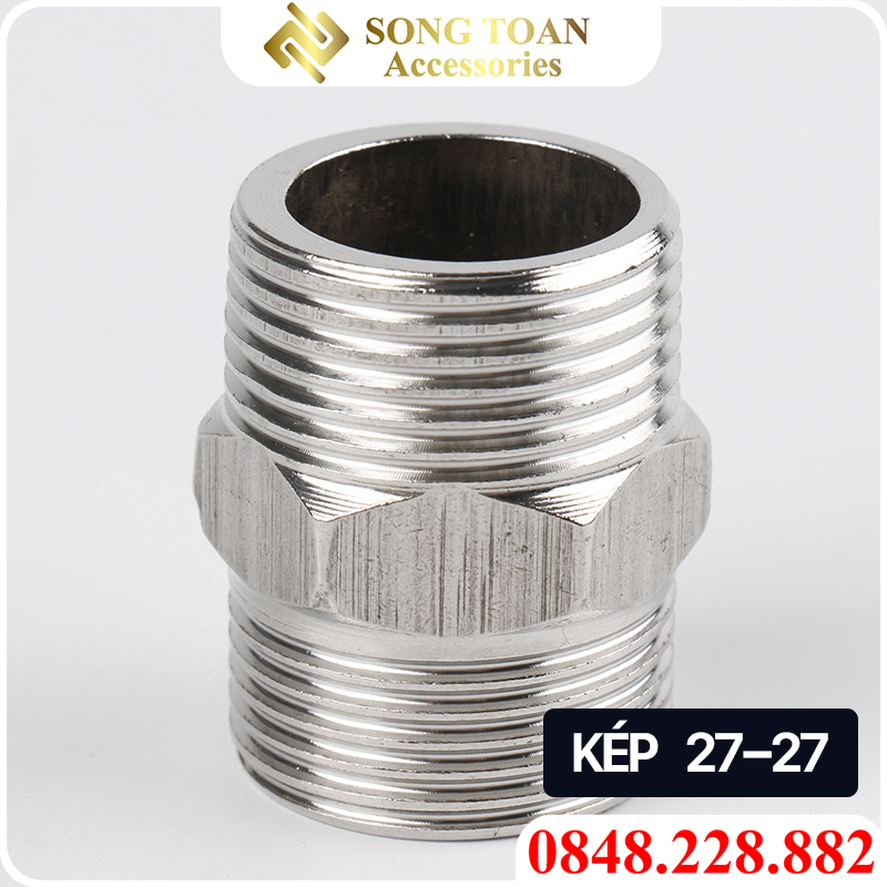 Nối Ren Inox 21, Hai Đầu Ren Ngoài 27 21 Inox, Đầu Nối Ren Inox Giá Rẻ