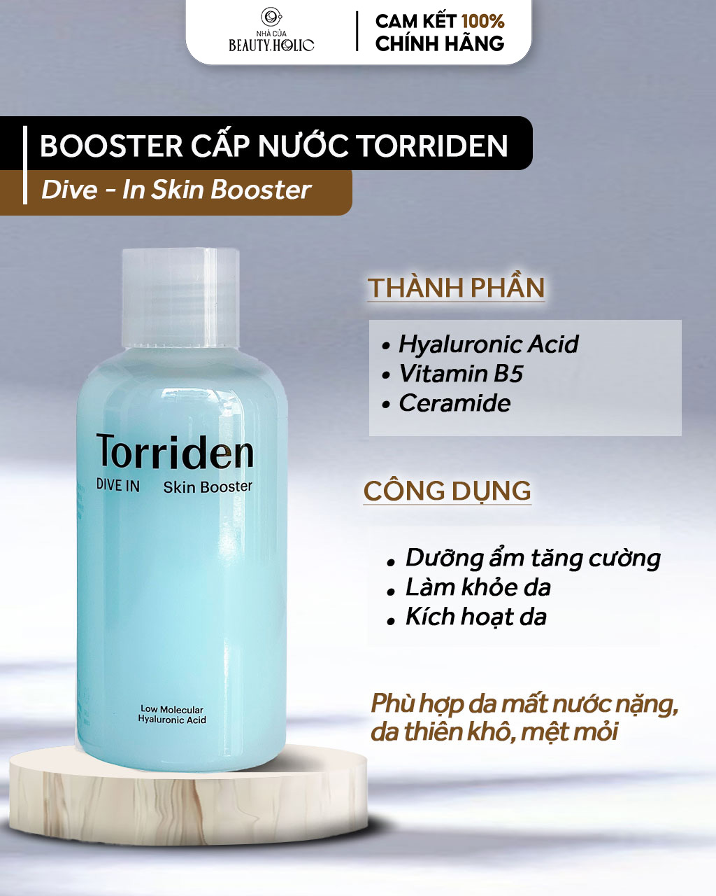 [Nhacuabeautyholic] Booster cấp nước TORRIDEN DIVE IN SKIN BOOSTER