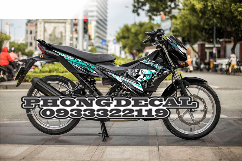 Tem Satria King Drag Mẫu Mới Nhiều Màu - Tặng Logo