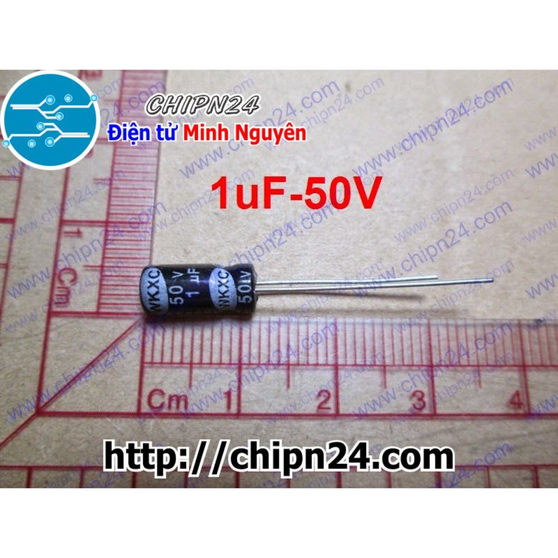 [25 con] (G45.5) Tụ hóa 1uF 50V (4x6mm)